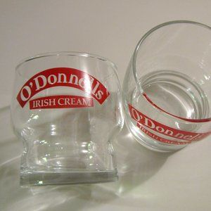 Lot of 2 O'Donnells Irish Cream Glasses 8 Oz Liqueur Odonnells